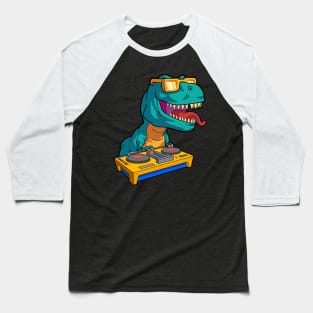 T-Rex DJ Party Club Funny Dino Disk Jockey EDM Dance Club Baseball T-Shirt